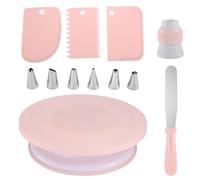 Kit professionnel de décoration de gâteaux - Plateau tournant pour gâteau avec 3 peignes à glaçage, spatule et 6 douilles à pâtisserie, parfait pour la pâtisserie, la décoration et l'art du gâteau |