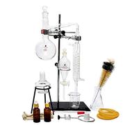 Kit professionnel de distillation à vapeur en verre 500 ml pour huiles essentielles, kit de verrerie de laboratoire avec bouteille épaisse, condensateur serpentin