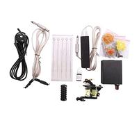 Kit Professionnel de Machine un Tatouer 1 Machine un Bobines 5 Aiguilles de Tatouage pour Encres de Couleur pour Art Corporel Alimentation éLectrique Prise EuropéEnne