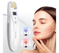 Kit Professionnel de Micro-aiguilles Bio Roller, Microneedling EMS Roller Derma Stamp avec 2 Lumières LED, Dermaroller Cheveux pour les Rides, les Cicatrices, la Perte de Cheveux, les Soins de la Peau