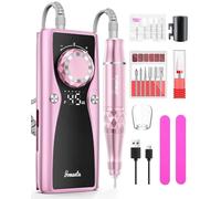 Kit professionnel de perceuse électrique à ongles : 45 000 tr/min rechargeable par USB, lime à ongles avec 12 pointes de polissage pour gel/acrylique, outils de manucure portable pour salon ou maison