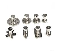 Kit professionnel de réparation de bosses avec 8 tailles d'extracteurs de colle en aluminium pour voiture, camion, SUV, carrosserie en tôle et outils de fixation Argenté