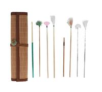 Kit professionnel d'élimination du cérumen, ensemble de cure-oreilles en plumes d'oie avec tapis en bambou pour un nettoyage en profondeur, soulagement apaisant des nerfs, voyage