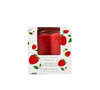 Kit promo de 12 paquets chacune avec 4 bougies parfumées à la fraise (48 bougies) - en cire végétalienne - Pocket Season - Printemps/Été - Fabriqué en Italie - Cereria Di Giorgio