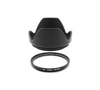 Kit Protecteur Filtre UV et Paresoleil 55mm pour Sony Alpha A200 A300 A350 A33 A35 A55 A58 A65 A77 A99 A3000 A5000 A6000