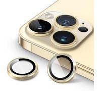 Kit Protection Lentille Caméra Pour Iphone 14 Pro (6,1'') Et 14 Pro Max (6,7'') - Verre Trempé 9h, Anneau Aluminium, Or