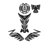 Kit protège-réservoir avant et latéral, protection bouchon et compartiment n résine adhésif effet 3D, compatible avec Kawasaki Z900 v2 (gris)