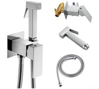 Kit pulvérisateur de bidet en cuivre pour eau chaude et froide - Débit | Construction en cuivre massif, température, débit réglable, design dissimulé, kit d'installation complet inclus