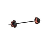 SPORTNOW Ensemble d'haltère 20 kg, kit barre de musculation avec poignée antidérapante, barre monobloc, exercices de fitness entraînement à la maison et gym, poids réglable, charge max. 50 kg, noir