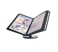 Kit Pupitre Présentoir De Table Design - Table Pupitre Métallique De Table, Avec 10 Pochettes Double Face Et Système D'affichage, Capacité De 20 Feuilles,Organisateur De Référence Au Format A4