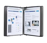 Kit Pupitre Présentoir De Table, Porte Vue Sur Pied, 20 Pochettes De Présentation, Format Lettre, Pour Bureau, Atelier, Référence Et Stockage De Documents A4, Couleurs Assorties(Black)