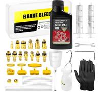 Kit Purge Frein VTT avec Adaptateurs en Laiton et 150ML de Liquide de Frein,Kit Purge Freins pour Shimano, Magura, Tektro à Disque