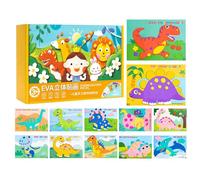 Kit puzzle en mousse - Animal Craft Sheet, éducational Assembly Toy | Feuille de mousse souple texturée dimensionnelle | Desktop School Art Project, Home Family Activity Craft Hobby Leisure