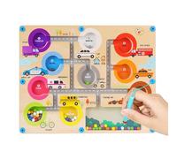Kit puzzle - Maze magnétique, jouet en bois | Jeu d'apprentissage STEM de la petite enfance, constructeur de compétences motrices pour les voyages avec des balles assorties, conception du labyrinthe à