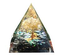 Kit Pyramide d'orgonite d'arbre de Vie Quartz Blanc avec Pierre d'obsidienne, Orgone de guérison en Cristal générateur d'énergie Reiki Positif Collection Outil de méditation Porte-Bonheur