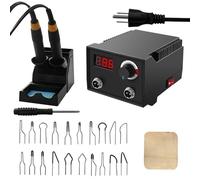 Kit Pyrogravure Bois 100W, Graveur Bois 0-650℃ Contrôle de Température Réglable, avec Écran Numérique, kit de Pyrograveur sur Bois, pour Souder Gravure Bois Cuir Liège Gourde