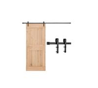 VEVOR Kit Quincaillerie de Porte Grange Coulissante Simple, 300 cm, Rail Durable et Rouleau J, Charge 150 kg, pour Portes 1524 mm de Largeur et 34,92-44,45 mm d'Épaisseur, Noir, Portes Non Incluses