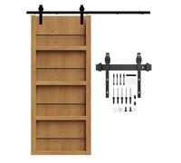 Kit Quincaillerie For Porte Grange Coulissante,rails Placard En Acier Au Carbone,accessoires Poulie À Rail Épais,for Garage À Domicile,glissement En Douceur(118" Track (Single Door))