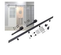 Kit Quincaillerie For Porte Grange,rail Coulissant Combiné En Acier Au Carbone,accessoires Poulie Rail Porte Simple,for Garage Domestique,glissement En Douceur(59" Track (Single Door))