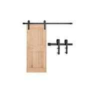 VEVOR Kit Quincaillerie de Porte Grange Coulissante Simple, 150 cm, Rail Durable et Rouleau J, Charge 150 kg, pour Portes 762 mm de Largeur et 34,92-44,45 mm d'Épaisseur, Noir, Portes Non Incluses