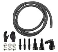 Kit Raccord Carburant 14pcs 2m Tuyau Connecteur Rapide(E) | 6 raccords rapides, 2m tuyau flexible, 6 colliers , gants inclus, solution complète