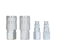 Kit Raccord Rapide Air, 3/8in NPT Connecteur Pneumatique Haute Pression | Acier traité six billes de verrouillage protection douille robuste 300PSI 250F systeme pneumatique