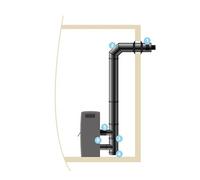 Kit raccordement APOLLO étanche horizontal Noir mat 80/125