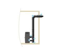 Kit raccordement étanche horizontal réglable - Noir - Øint 80 - Øext 125 - Pour poêle pellets - 843802