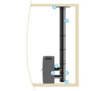 Kit raccordement étanche vertical - Noir - Øint 100 - Øext 150 - Pour poêle pellets - 856110