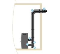 Kit raccordement ISOTIP étanche horizontal réglable - Noir - Øint 80 - Øext 125 - Pour poêle pellets - 843802