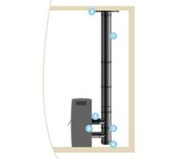 Kit raccordement ISOTIP étanche vertical - Noir - Øint 80 - Øext 125 - Pour poêle pellets - 856108 Noir G