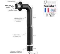 Kit raccordement poêle à bois acier 2 mm + Longueur 50 + adaptateur Poujoulat Diamètre 180