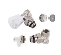 Kit Raccordement Radiateur Robinet Manuel Equerre + Coude de Réglage + Purgeur + Robinet de Vidange 15x21 (1/2) NOYON & THIEBAULT