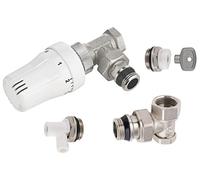 Kit Raccordement Radiateur Robinet Thermostatique Equerre + Coude de Réglage + Purgeur + Robinet de Vidange 15x21 (1/2) NOYON & THIEBAULT