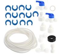 Kit Raccordement Tuyau Eau Réfrigérateur 10m, Raccords Rapides PE Blanc | Adaptateur Trois Voies, Vanne D’arrêt, Coudes et Clips Pom, Installation Domestique Facile, Connexion Sécurisée