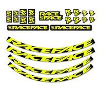 Kit stickers de roue race face jaune fluo