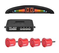 Kit Radar Recul pour Voiture avec Affichage Numérique Précis Alarme Obstacle Parktronic 4 Capteur Radar De Recul Aide(Rouge)