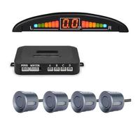 Kit Radar Recul pour Voiture avec Affichage Numérique Précis Alarme Obstacle Parktronic 4 Capteur Radar De Recul Aide(Red-Brown-Panel)