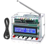 Kit radio FM - Kit électronique DIY - Projets de soudure - 87-108 MHz - Radio avec écran LCD - Récepteur sans fil pour apprendre et enseigner