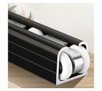 Kit rail de porte coulissante pour montage mural au plafond, avec poulie et mécanisme de fermeture amortie, idéal pour les portes de douche, de placard et de grange