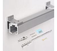 Kit rail de porte coulissante - Rail de suspension mural avec système d'abaissement automatique, idéal pour les portes de poche commerciales