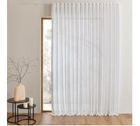 Kit rail extensible + Voilage poly-lin wave Blanc 150x260 cm