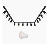 Kit Rail LED Monophasé en U + 14 Spots GU10 Noir - 800 cm - Blanc Froid (6000K - 8000K)