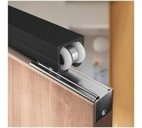 Kit Rail Porte Coulissante pour Grange, Quincaillerie avec 8 Roulettes et Amortisseurs, Compatible avec Rails de 3 à 12 pieds, Rail de Placard et Séparation