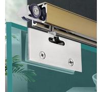 Kit Rail pour Porte Coulissante en Verre à Fermeture Amortie, Systeme Porte Coulissante avec Roulettes Silencieuses pour Vitrine Bibliothèque Placard Portes de Salle de Bain(Noir,2.8 m/9.2 ft)
