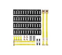 Kit Rails Arrimage E-Track, 4 Rails E Track 0,6 m, 20 Accessoires dont 2 Sangles à Cliquet, 4 Joints Toriques