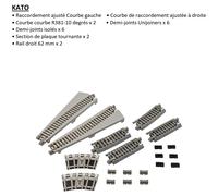 Kit rails d'extension pour platine, courbe gauche et droite - KATO 20-286 - N 1/