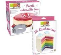 Kit Rainbow Cake + Cercle extensible inox - ScrapCooking Multicolore G