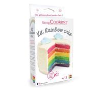 ScrapCooking - Kit Rainbow Cake - Set Gâteau Arc-en-Ciel avec Levures Colorantes Rouge, Jaune, Bleu, Vert & Recette - Pâtisserie Dessert Décoration Anniversaire - Cake Design - 3969