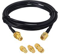 Kit Rallonge SMA 3M&Connecteur SMA SMA Câble Coaxial RG174 SMA Mâle SMA Femelle 3 Mètres+3 PCS Adaptateur RF SMA à SMA pour WiFi Antenne 3G 4G LTE,Antenne d'équipement GPS SDR,Antenne Radio